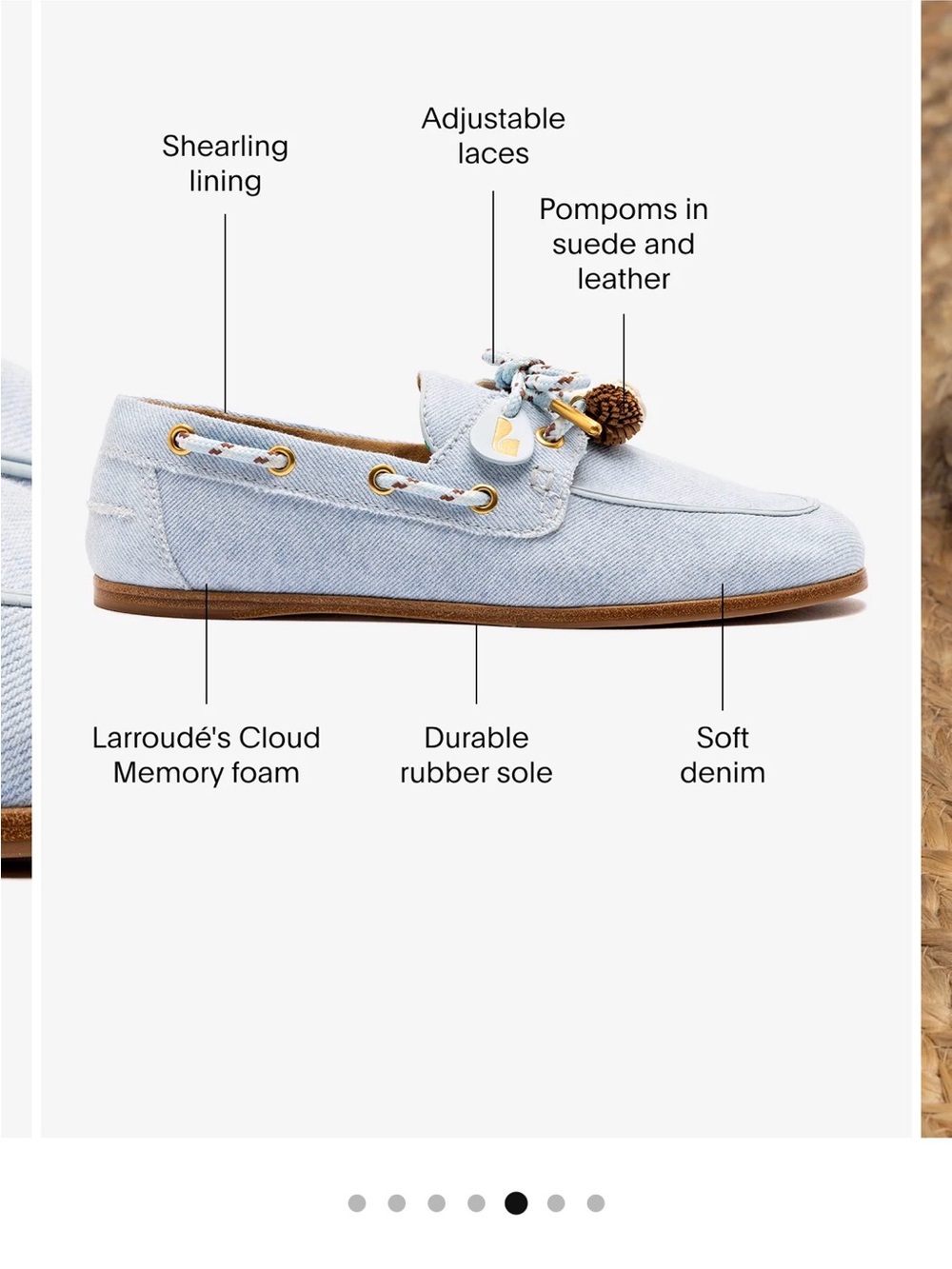 Larroude Light Blue Denim Tassel Loafers - Picture 3 of 6